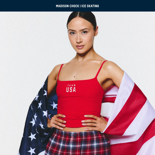SKIMS FOR TEAM USA COTTON JERSEY OLYMPIC CAMI | RED