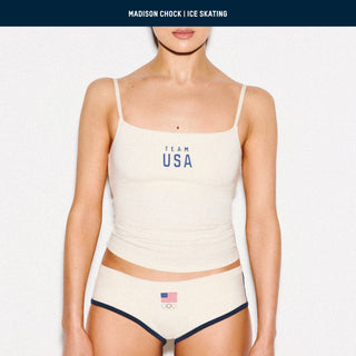 SKIMS FOR TEAM USA COTTON JERSEY OLYMPIC CAMI | ECRU