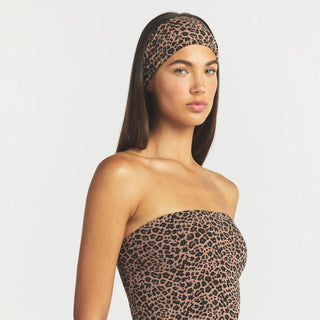 COTTON JERSEY WIDE HEADBAND | SIENNA NATURAL LEOPARD
