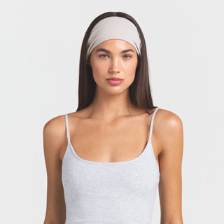 COTTON JERSEY WIDE HEADBAND | STONE