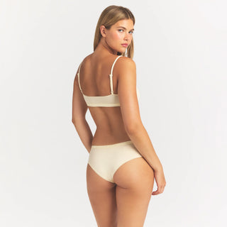 LIGHTWEIGHT COTTON LOGO PICOT HIPSTER | BUTTER TONAL