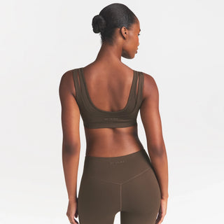 NikeSKIMS MATTE DOUBLE STRAP SCOOP BRA | DARK SEPIA