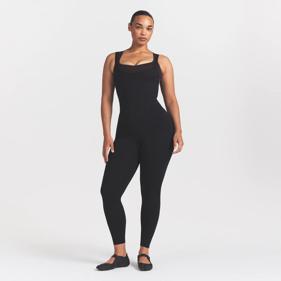 NikeSKIMS MATTE CORSET 29" ONE PIECE | OBSIDIAN