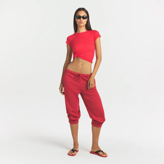 COTTON FLEECE CLASSIC JOGGER | WASHED RED