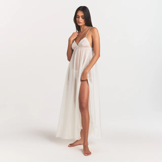 SKIMS ROMANCE LONG SLIP DRESS | IVORY