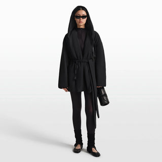 NikeSKIMS WOVEN NYLON WRAP COAT | OBSIDIAN