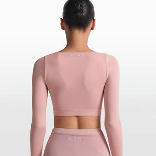 NikeSKIMS MATTE WRAP LONG SLEEVE CROPPED TOP | HIMALAYAN