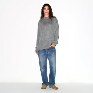 CASHMERE OVERSIZED SWEATER | DARK HEATHER GREY
