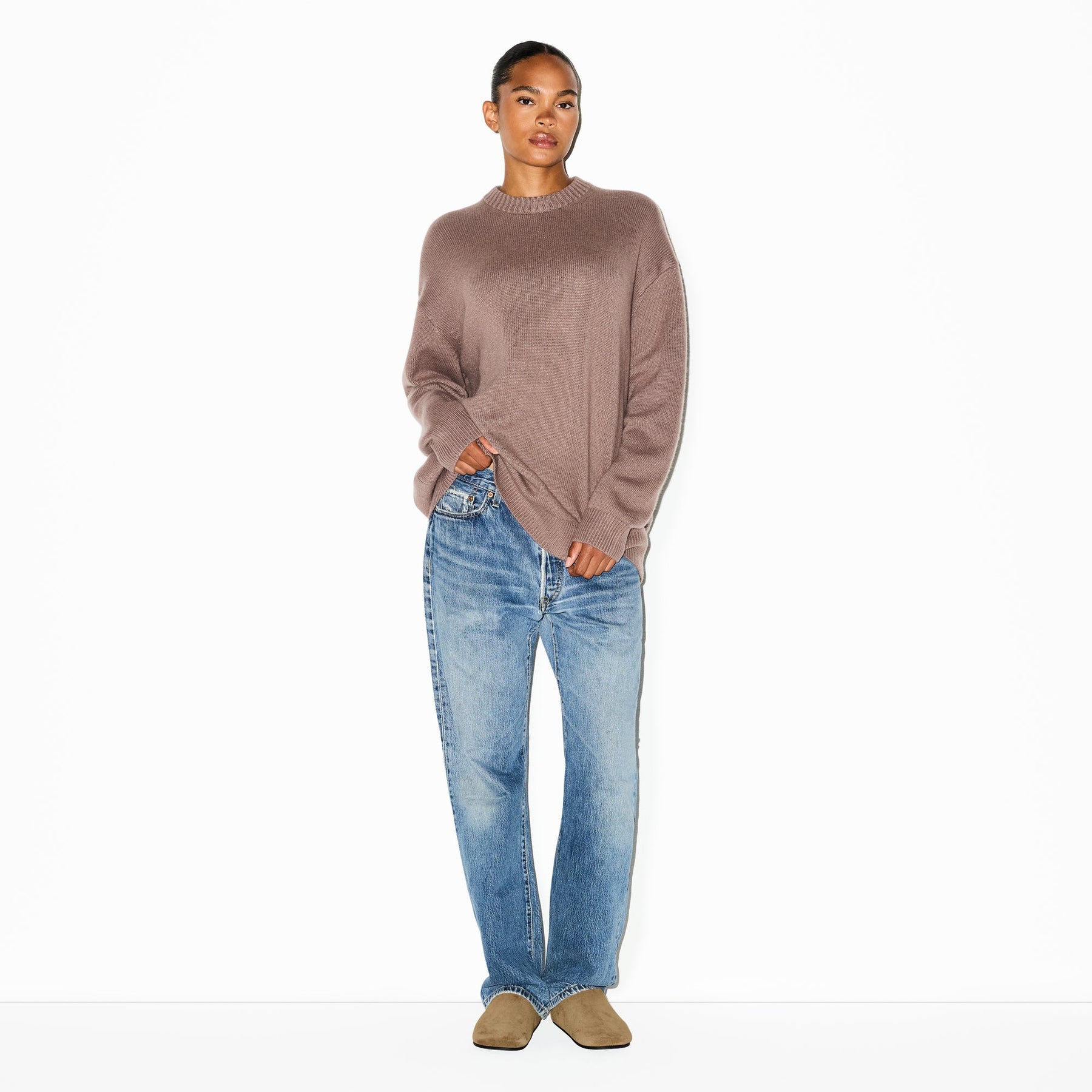 CASHMERE OVERSIZED SWEATER | UMBER