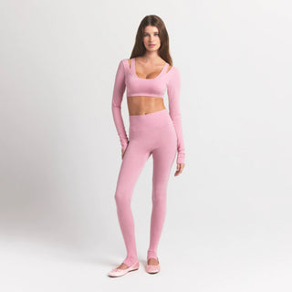 WOOL RIB LONG SLEEVE SUPER CROPPED TOP | HALITE