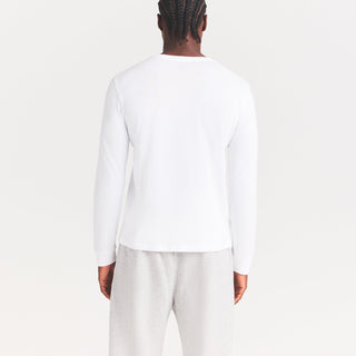 SKIMS COTTON MENS CLASSIC LONG SLEEVE T-SHIRT | CHALK