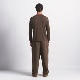 SKIMS COTTON MENS CLASSIC LONG SLEEVE T-SHIRT | DRIFTWOOD