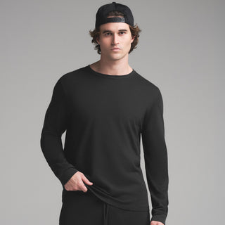 SKIMS COTTON MENS CLASSIC LONG SLEEVE T-SHIRT | ONYX