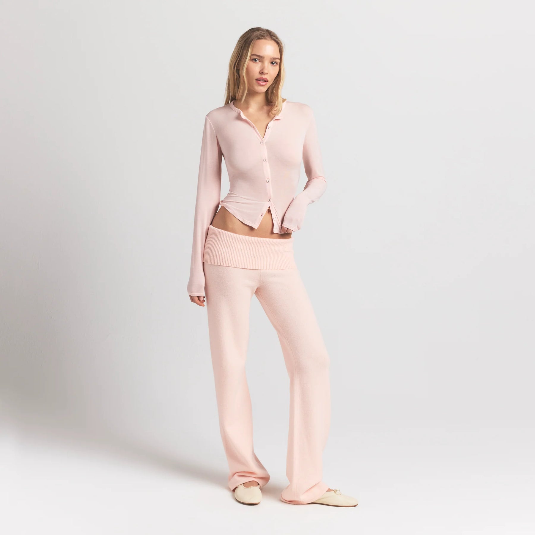 SHEER MODAL CARDIGAN WITH COVERED BUTTONS | PRIMROSE