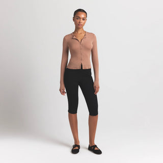 SHEER MODAL CARDIGAN WITH COVERED BUTTONS | SIENNA