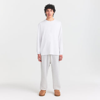 HEAVYWEIGHT COTTON MENS RELAXED LONG SLEEVE T-SHIRT | CHALK