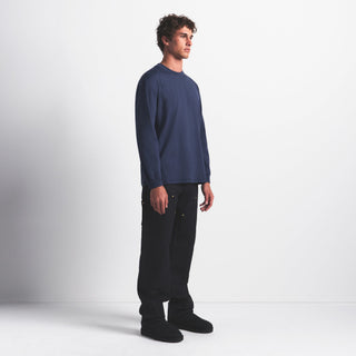 HEAVYWEIGHT COTTON MENS RELAXED LONG SLEEVE T-SHIRT | DAMSON
