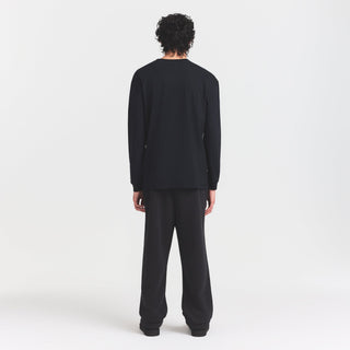 HEAVYWEIGHT COTTON MENS RELAXED LONG SLEEVE T-SHIRT | OBSIDIAN