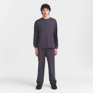 HEAVYWEIGHT COTTON MENS RELAXED LONG SLEEVE T-SHIRT | RAVEN