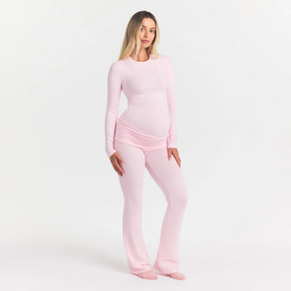 COTTON JERSEY MATERNITY LONG SLEEVE T-SHIRT | CHERRY BLOSSOM