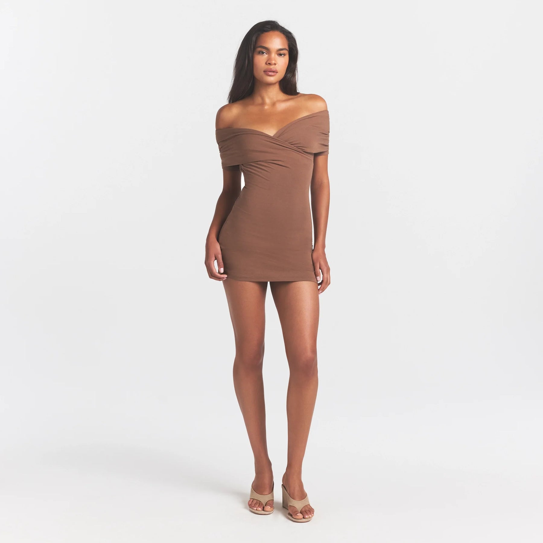 COTTON JERSEY WRAP MINI DRESS | JASPER