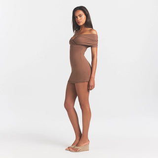 COTTON JERSEY WRAP MINI DRESS | JASPER