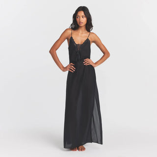 VOILE SLEEP LONG DRESS | ONYX