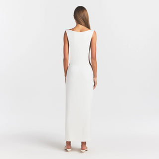 SMOOTH LAYERS CUT OUT LONG DRESS | EGRET