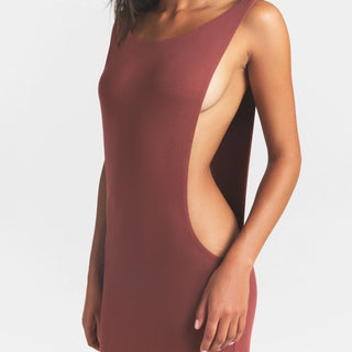 SMOOTH LAYERS CUT OUT LONG DRESS | HENNA