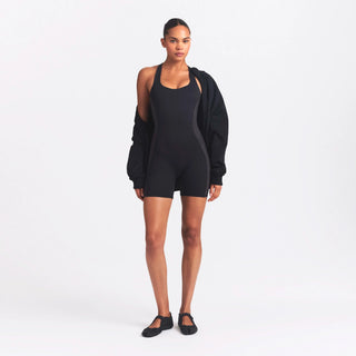 NikeSKIMS MATTE SHINE MIX RACERBACK 5" ONE PIECE | OBSIDIAN AND IGNEOUS