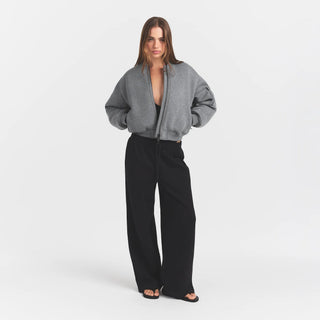 NEOPRENE OUTERWEAR REVERSIBLE BOMBER JACKET | DARK HEATHER GREY