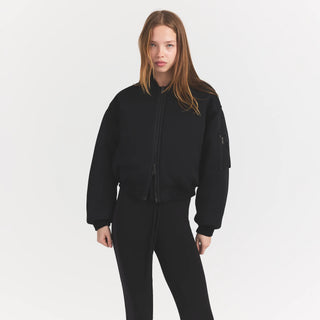 NEOPRENE OUTERWEAR REVERSIBLE BOMBER JACKET | OBSIDIAN