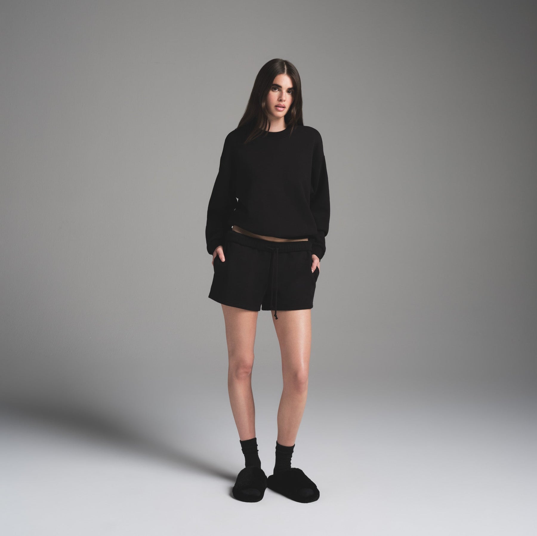 COTTON FLEECE CLASSIC CREWNECK | ONYX