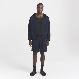 FLEECE LOUNGE MENS RELAXED ZIP UP HOODIE | NAVY