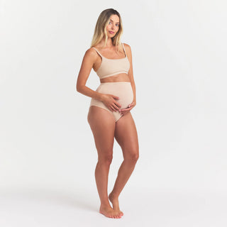 FITS EVERYBODY MATERNITY HIGH-WAISTED BRIEF | SAND
