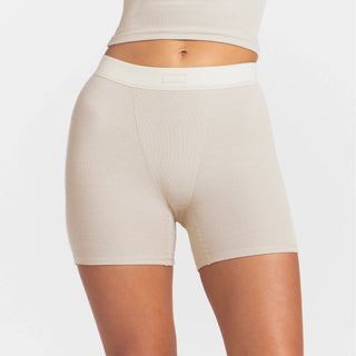 COTTON RIB BOXER | STONE