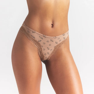 FITS EVERYBODY LACE CHEEKY TANGA 5-PACK | SKETCHED HEARTS MULTI