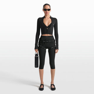 NikeSKIMS MATTE 17" V-LINE CROP LEGGING | OBSIDIAN