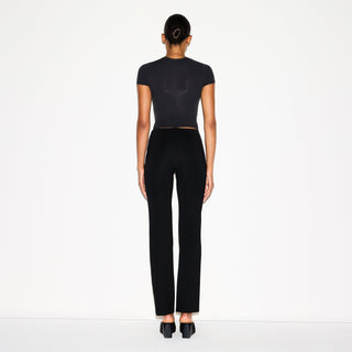 THE ESSENTIAL COLLECTION HIGH-WAISTED PINTUCK STRAIGHT LEG PANT | OBSIDIAN