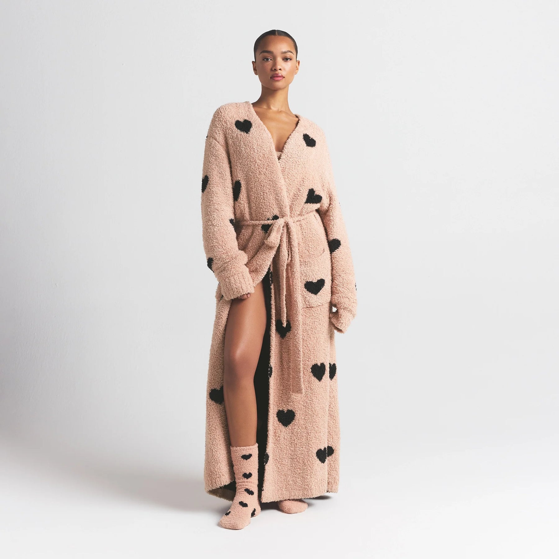 COZY KNIT UNISEX ROBE | MICA SPACED HEARTS