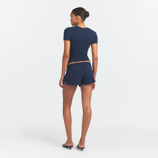 COTTON JERSEY LOOSE SHORT | NAVY