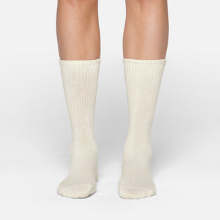 RIBBED CREW SOCK | BONE