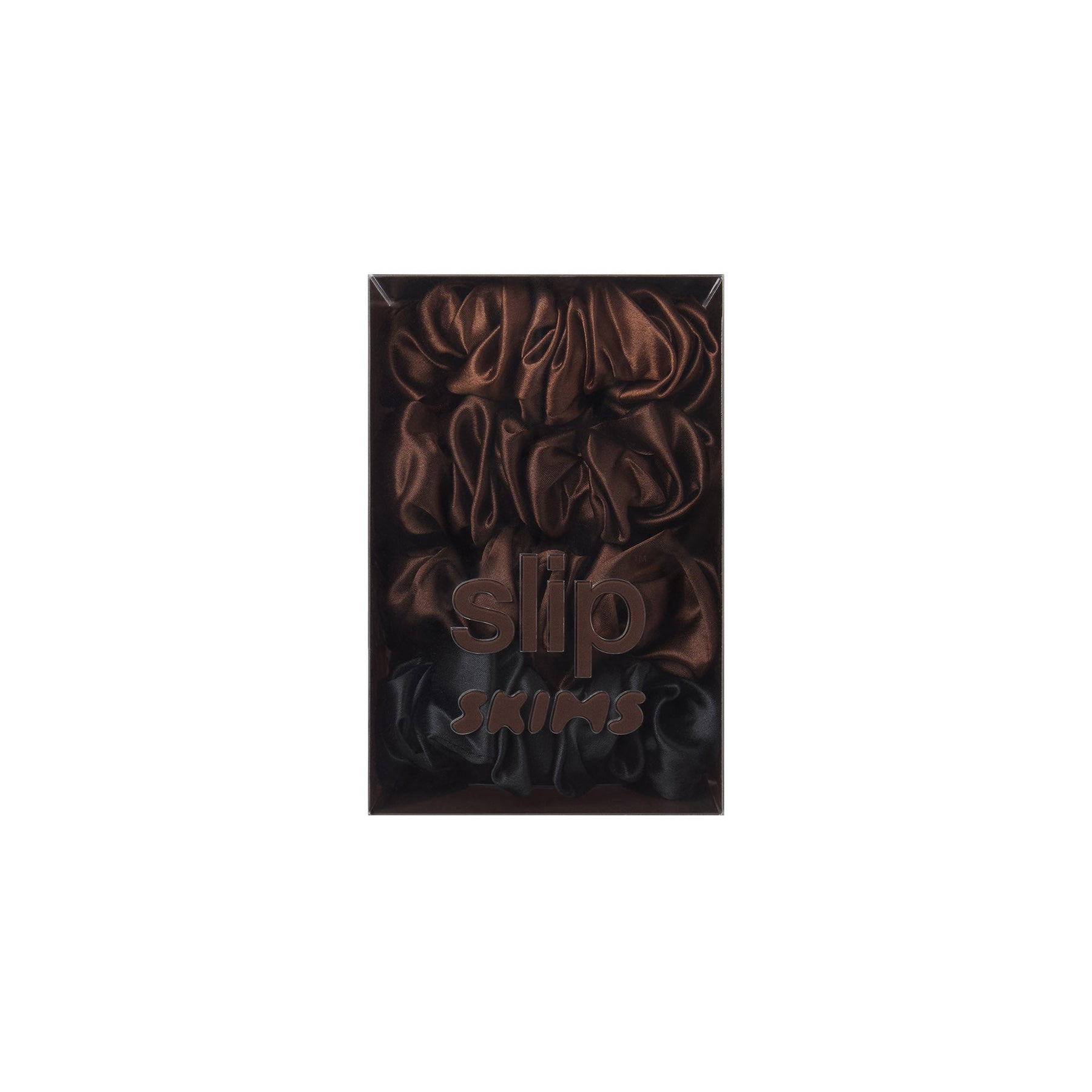 SLIP X SKIMS PURE SILK LARGE SCRUNCHIES 4-PACK | DEEP
