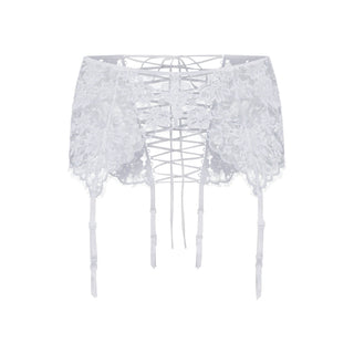 SKIMS LACE GARTER SKIRT | SNOW