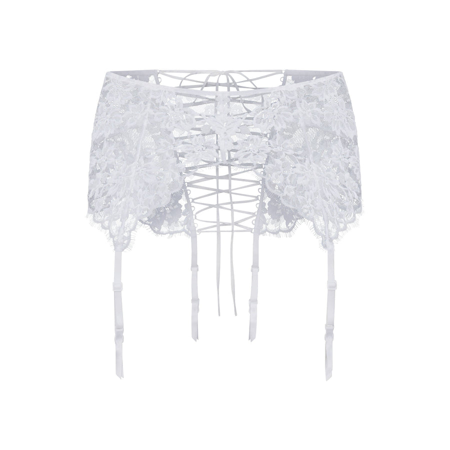 SKIMS LACE GARTER SKIRT | SNOW