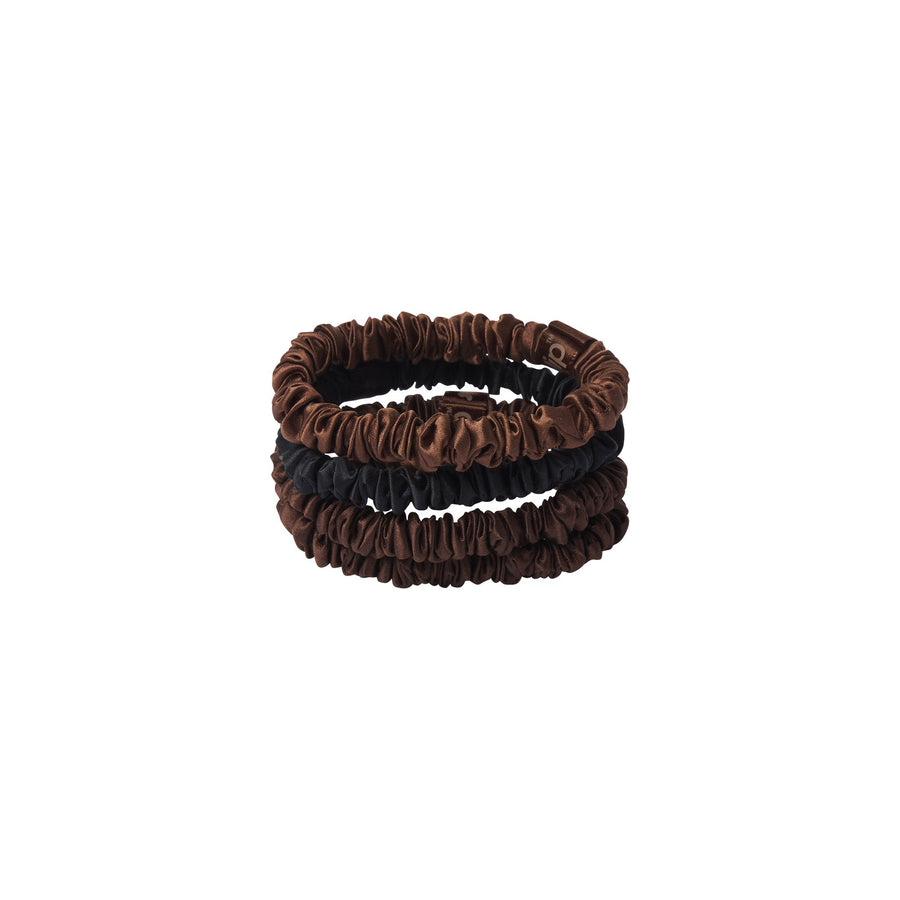 SLIP X SKIMS PURE SILK SKINNY SCRUNCHIES 4-PACK | DEEP