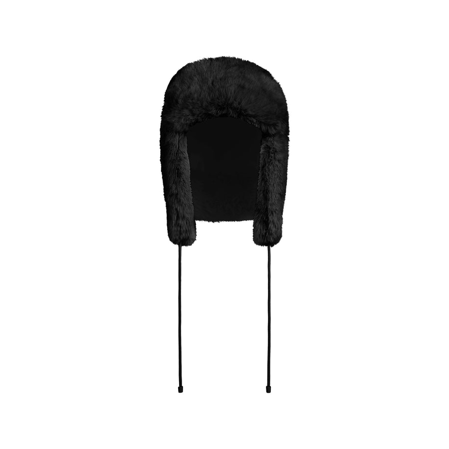 FAUX FUR TRAPPER HAT | OBSIDIAN