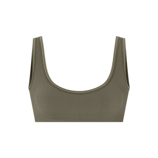 NikeSKIMS RIBBED SEAMLESS MICRO SCOOP BRA | DUSTY OAKMOSS