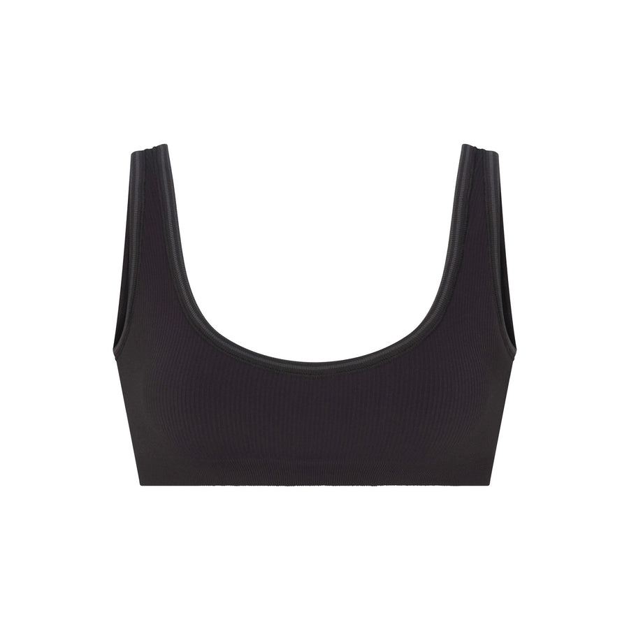 NikeSKIMS RIBBED SEAMLESS MICRO SCOOP BRA | OBSIDIAN