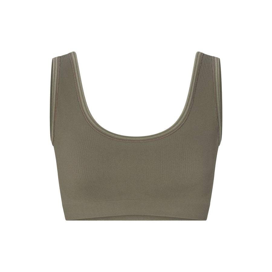 NikeSKIMS RIBBED SEAMLESS SCOOP BRA | DUSTY OAKMOSS